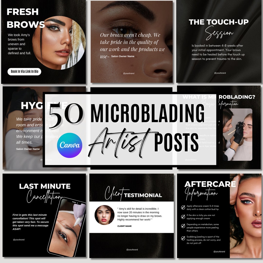 Microblading Instagram Template Microblading Posts PMU - Etsy