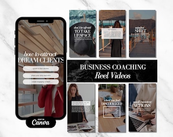 Instagram Reels, Reel Template, Business Coach, Canva Template Reel, Video Templates, Social Media Manager, Tik Tok Video