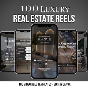 Real Estate Instagram Reels, Reels For Realtor, Reels Template, Real Estate Marketing Reels, Realtor Social Media Templates, Luxury Reels