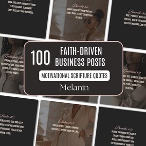 Christian Instagram Posts Canva | Christian Coach Templates | Faith Based Quotes | Melanin Scripture Business Success Posts