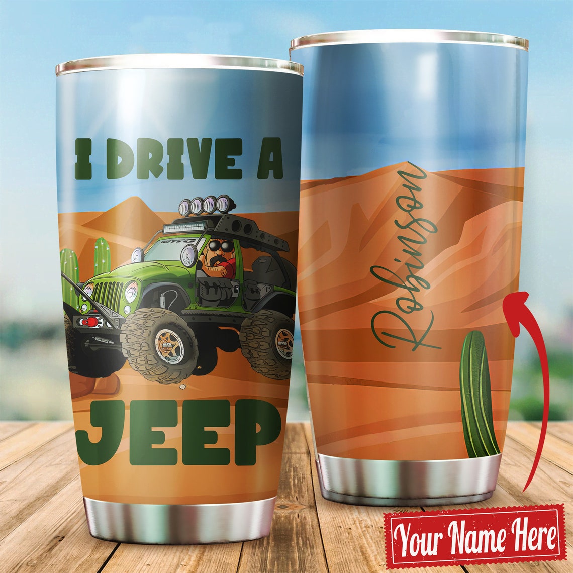 I Drive A Jeep Tumbler Jeep Tumbler Personalized Tumbler Etsy