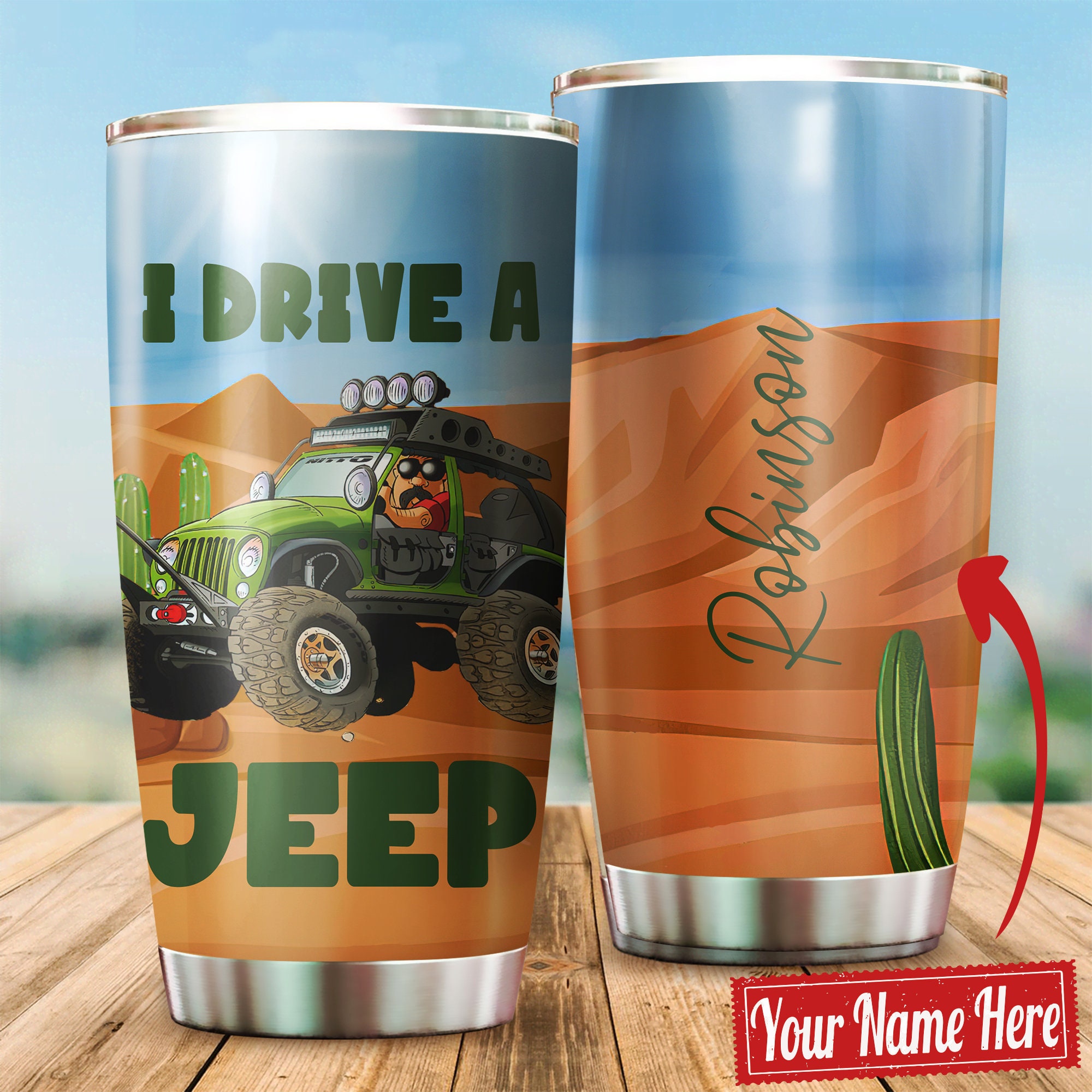 I Drive A Jeep Tumbler Jeep Tumbler Personalized Tumbler Etsy