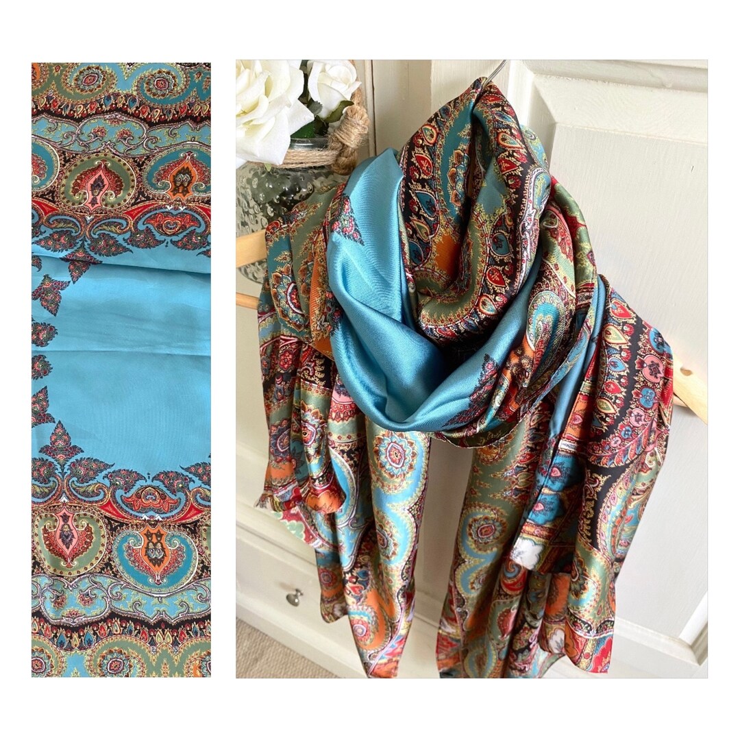 Marella Mlacaco Turquoise Silk Blend Scarf 2613541037200