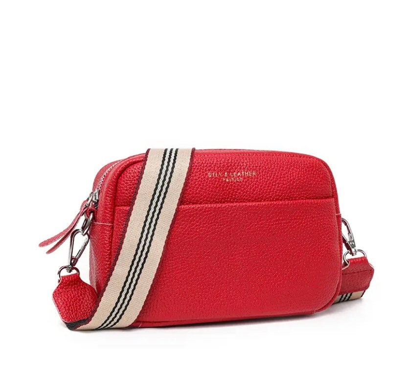 Genuine Leather Crossbody Camera Bag With Racing Strap Etsy UK