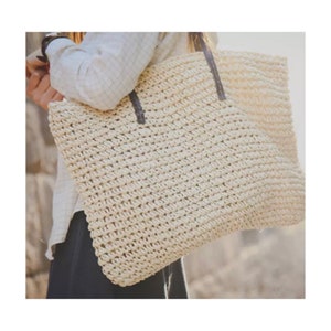 Bo & Dill straw beach bag | Boho Beach Bag | Straw Bag | large natural straw shopping bag | rattan tote bag