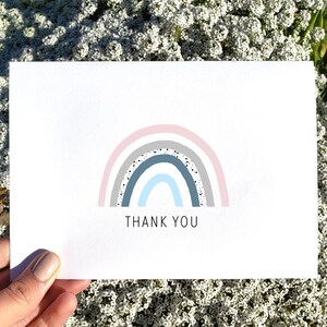 Printable Thank You Card, Boho Rainbow Thank You Card, Baby Shower Thank You Card, Minimalist Card, Thank You Card Digital Download