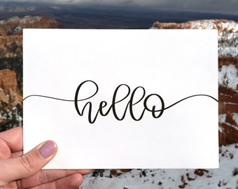 Printable Hello Card, Instant Download Card, Digital Download Hello Card, Greeting Card, Minimalist Card, Friendship Card, Just Because Card