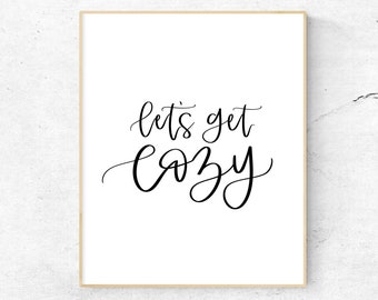 Lets Get Cozy Printable Wall Art, Lets Get Cozy Print, Fall Wall Art, Lets Get Cozy Sign, Instant Download Wall Art, Winter Wall Art