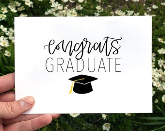 Congrats Graduate Card, Instant Download Graduation Card, Congrats Grad, Graduation Cap Card, High School College Graduate, Class of 2024