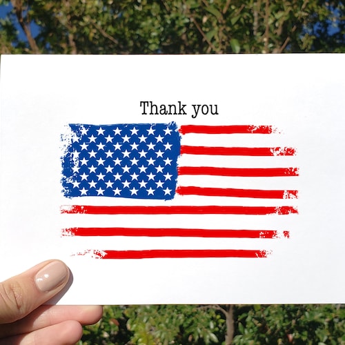 Patriotic Thank You Card Digital Download Card Card for - Etsy