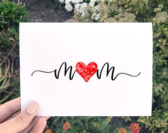 Printable Mother’s Day Card, Heart Card For Mom, Bday Card For Her, Card For Wife, Happy Mother’s Day, Cute Card For Mom, Card For Grandma