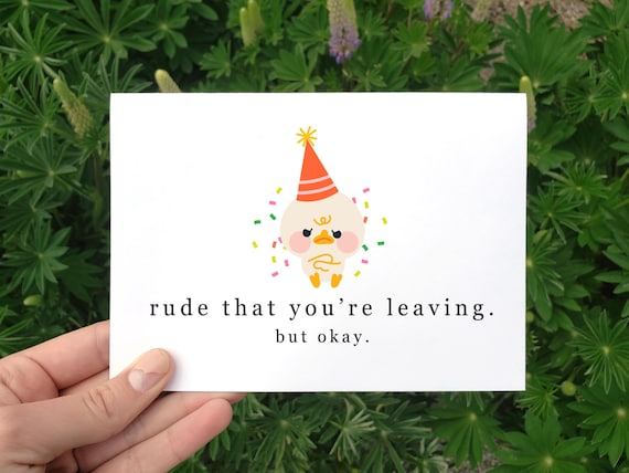 Printable Funny Congrats Card, Rude That You're Leaving Card, Coworker Card, Going Away Gift, Congrats New Job Card, Funny Retirement Card