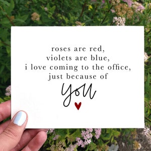 Les roses sont rouges, les violettes sont bleues, carte imprimable drôle de collègue de travail, carte d'anniversaire de collègue, carte de remerciement de collègue, carte de Saint-Valentin drôle de bureau