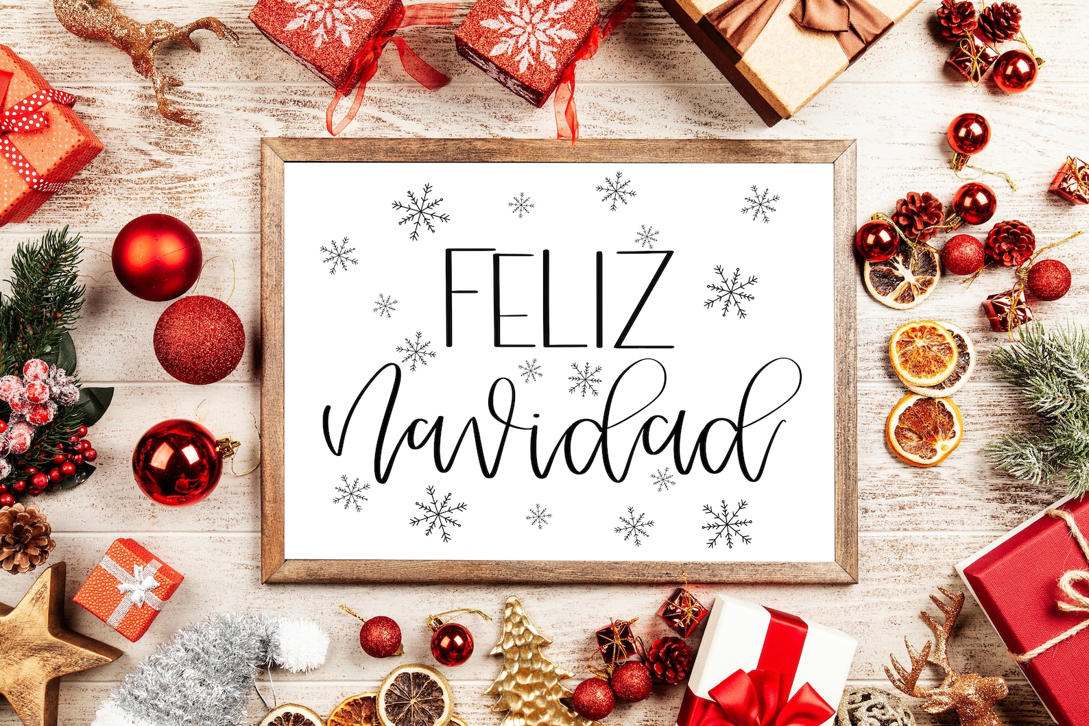 Feliz Navidad Printable Wall Art, Christmas Decor, Feliz Navidad Wall ...