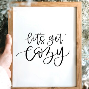 Lets Get Cozy Printable Wall Art, Lets Get Cozy Print, Fall Wall Art ...
