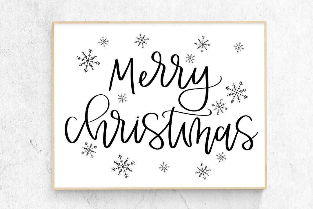 Merry Christmas Printable Wall Art, Christmas Decor, Merry Christmas ...