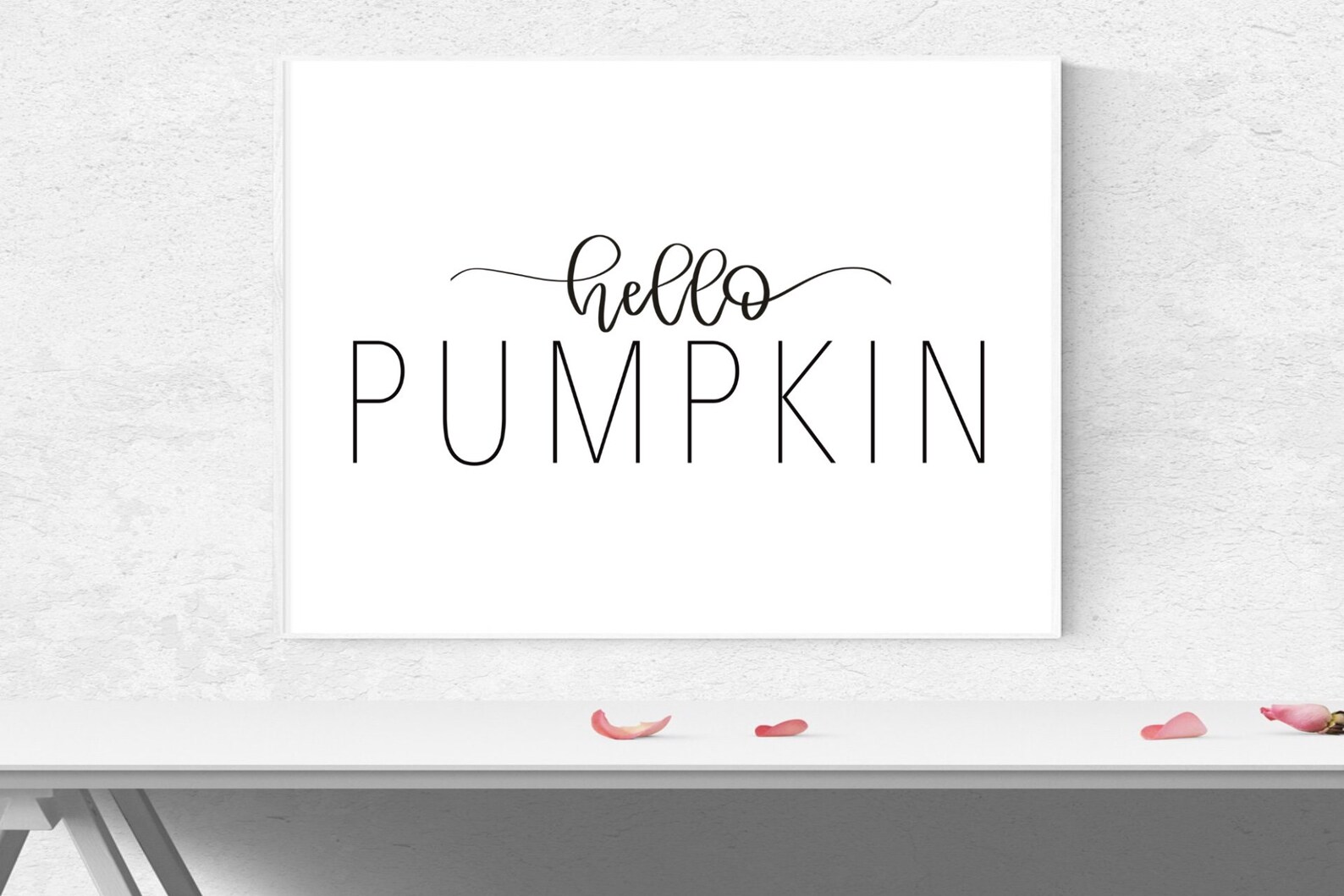 Hello Pumpkin Printable Wall Art, Fall Wall Decor, Fall Decor, Fall