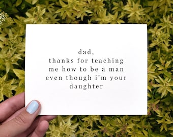 Dad Thanks For Teaching Me Printable Funny Father's Day Card, Father's Day Gift, Funny Birthday Card For Dad From Daughter, Snarky Card
