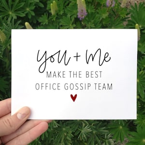 Carte d'équipe de potins de bureau toi et moi, carte imprimable drôle de collègue de travail, carte de retraite, carte de merci de collègue, meilleure amie de travail