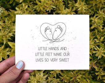 Printable Baby Shower Card, Baby Poem Card, New Mom Card, New Baby Congratulations Card, Pregnancy Gift, Baby Gift For Friend, Baby Feet