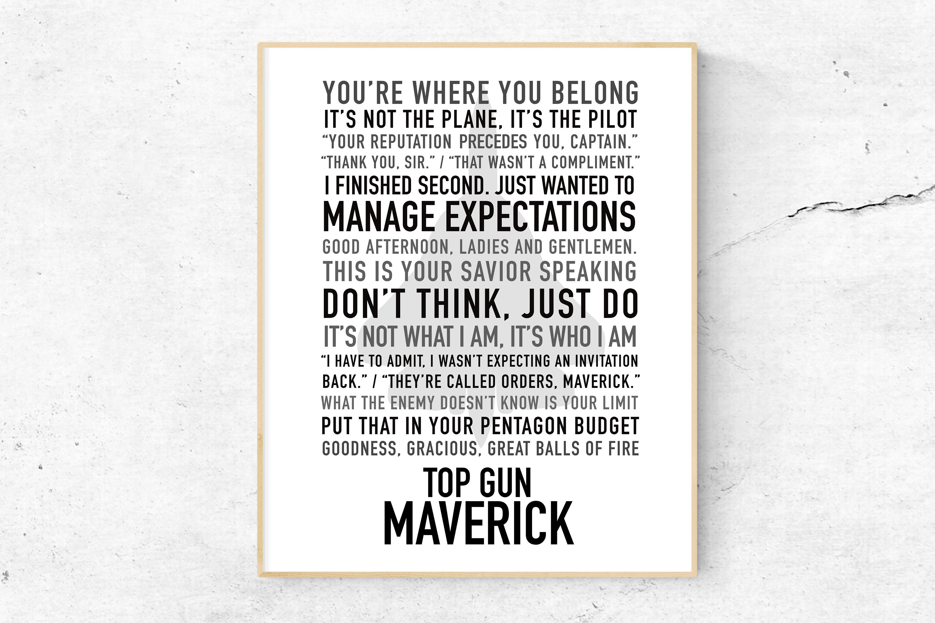 Top Gun Quotes Print - Wall Art