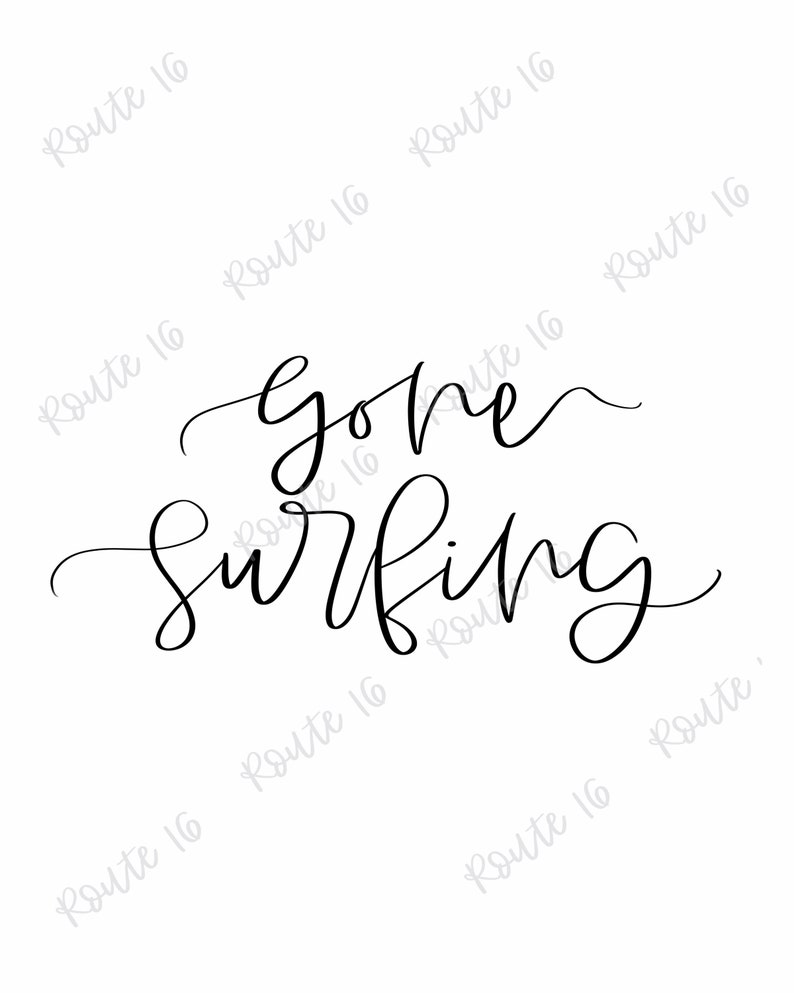 Gone Surfing Printable Wall Art, Beach Decor, Coastal Wall Art Digital