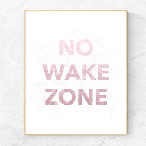 Pink No Wake Zone Print, Funny Nursery Wall Art, Baby Girl Nursery Wall Art, Beach Nursery Wall Art, Coastal Baby Room Decor, Surf Print