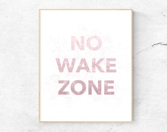 Pink No Wake Zone Print, Funny Nursery Wall Art, Baby Girl Nursery Wall Art, Beach Nursery Wall Art, Coastal Baby Room Decor, Surf Print