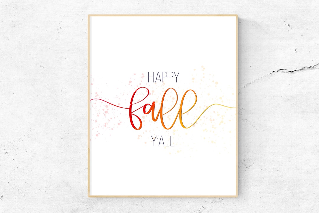 Happy Fall Yall Printable Wall Art, Fall Wall Decor, Autumn Decor, Fall ...
