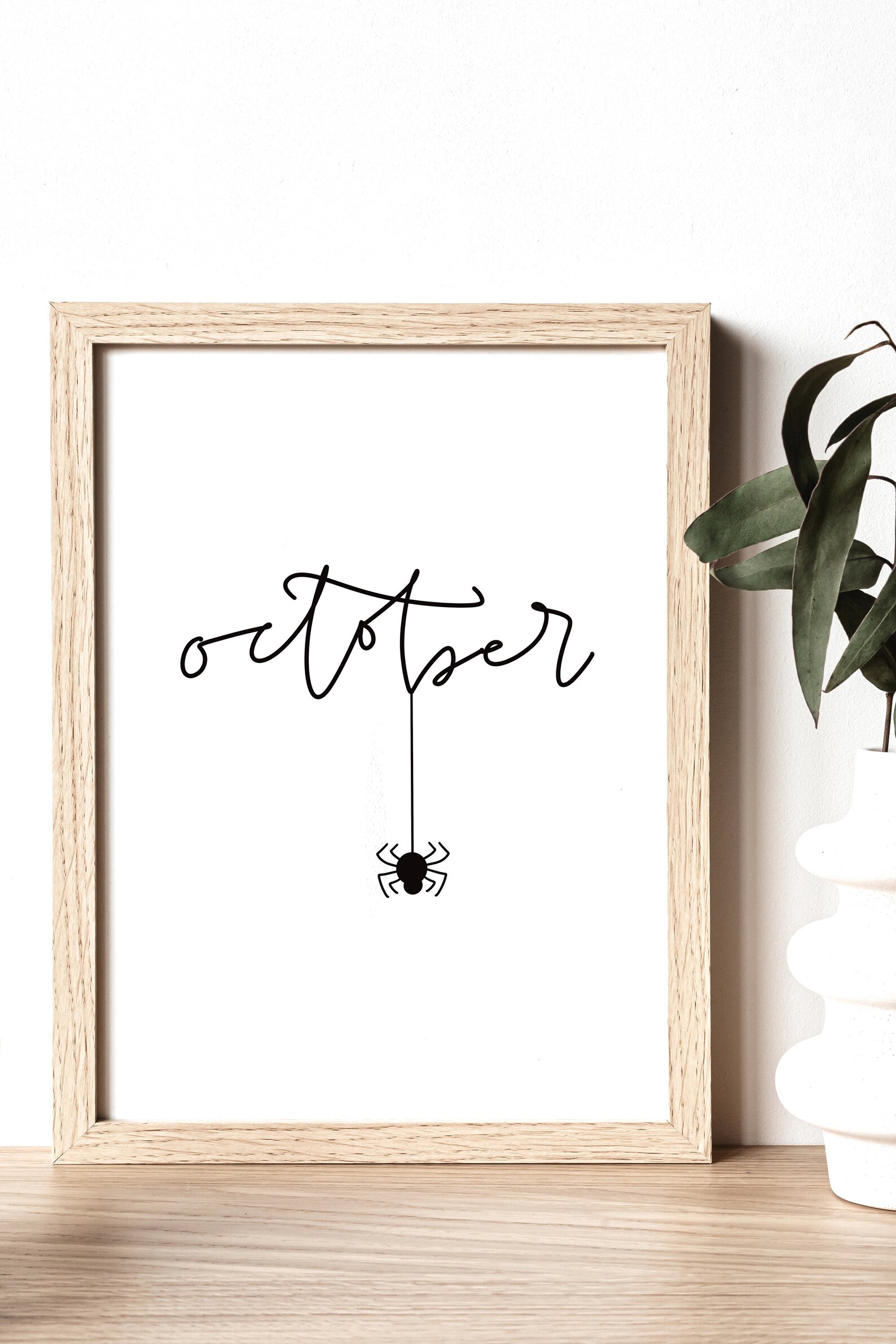 October Printable Wall Art, Cute October Halloween Sign, Minimalist ...