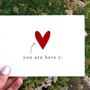 Tarjeta de aniversario Estás aquí, Tarjeta imprimible Te amo, Tarjeta de aniversario romántica, Tarjeta del día de San Valentín, Tarjeta de condolencias, Pensando en ti