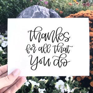 Merci pour tout ce que vous faites Carte de remerciement imprimable, Carte Proud Of You, Carte de remerciement, Carte d’appréciation imprimable, Carte minimaliste
