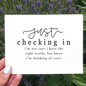 Stampabile solo per il check-in su di te Card, Minimalista Thinking Of You Card, Sympathy Card, Mama Support Card, Infertility Card, Cancer Support
