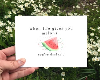 Printable Funny Sympathy Card, Funny Best Friend Card, Encouragement Card, When Life Gives You Melons, You've Got This Card, Thinking Of You
