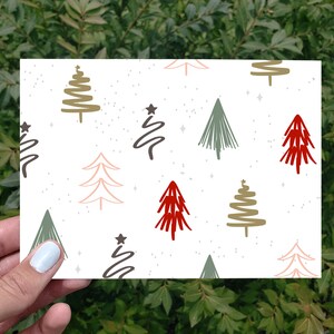 Biglietto per albero di Natale stampabile, biglietto di Natale per amico, biglietto di Natale vuoto, biglietto di buone feste, regalo di Natale del vicino, arte natalizia Boho