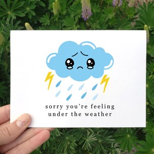 Gute Besserung Karte, lustiges Denken an Sie Karte, Ermutigung Karte, Es tut mir leid, dass Sie unter dem Wetter fühlen, besser bald Karte