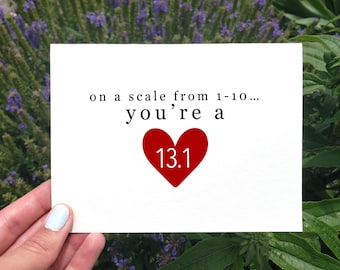 Druckbare Karte für Läufer, Karte für Läufer, Ermutigungskarte, lustige Karte für Läufer, Geschenk für Läufer, 13.1 Karte