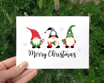 Printable Gnome Christmas Card, Cute Merry Christmas Card, Neighbor Christmas Card, Christmas Card For Kids, Happy Holidays Card, Gnomes