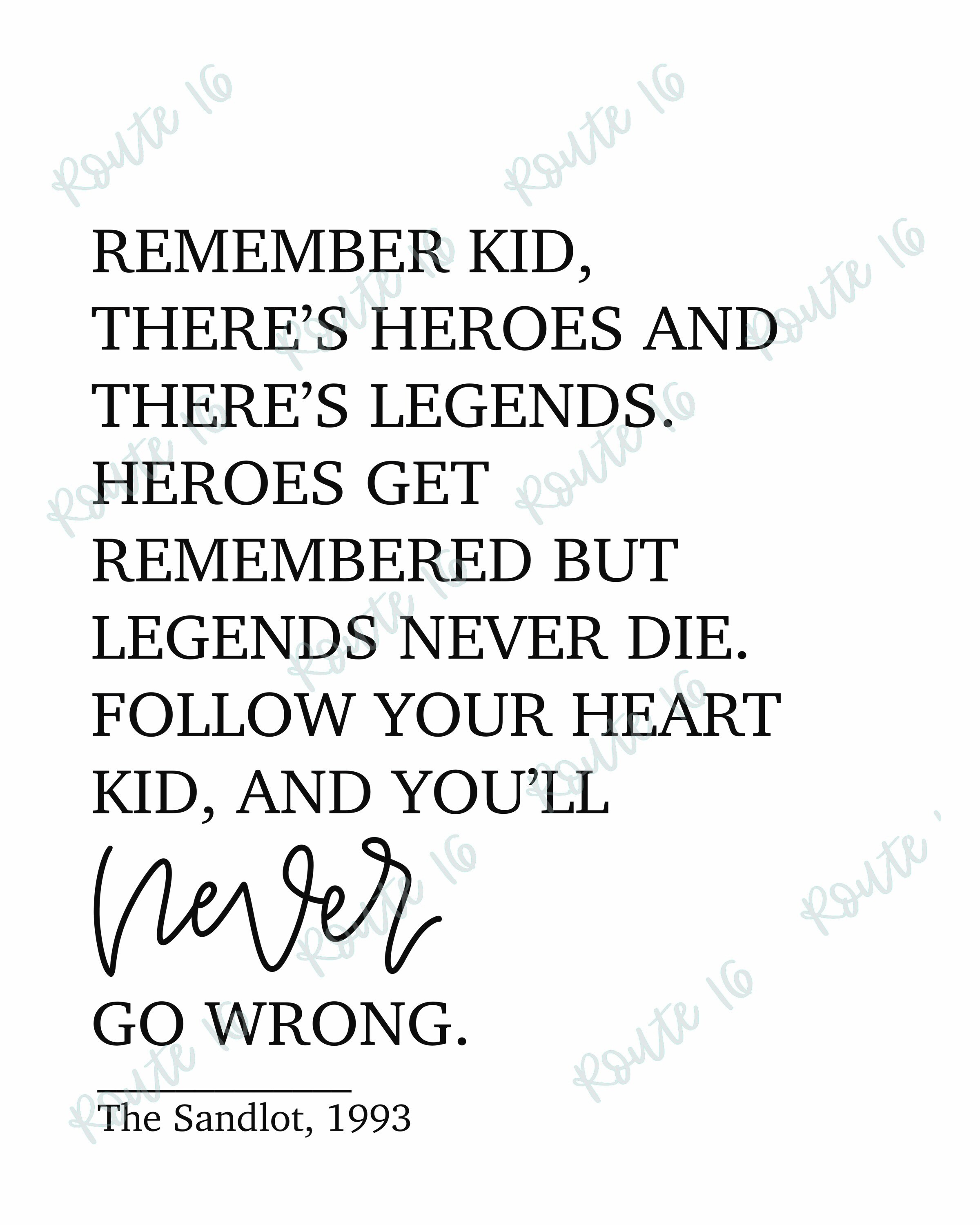 The Sandlot Quote Printable Wall Art, Inspirational Kids Room Decor, Modern Nursery Wall Art ...