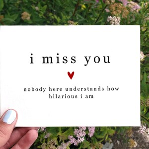 Carte pensée à toi imprimable, carte de collègue drôle, carte Tu me manques, cadeau d'adieu à un collègue, cadeau de départ d'un collègue, carte de retraite drôle