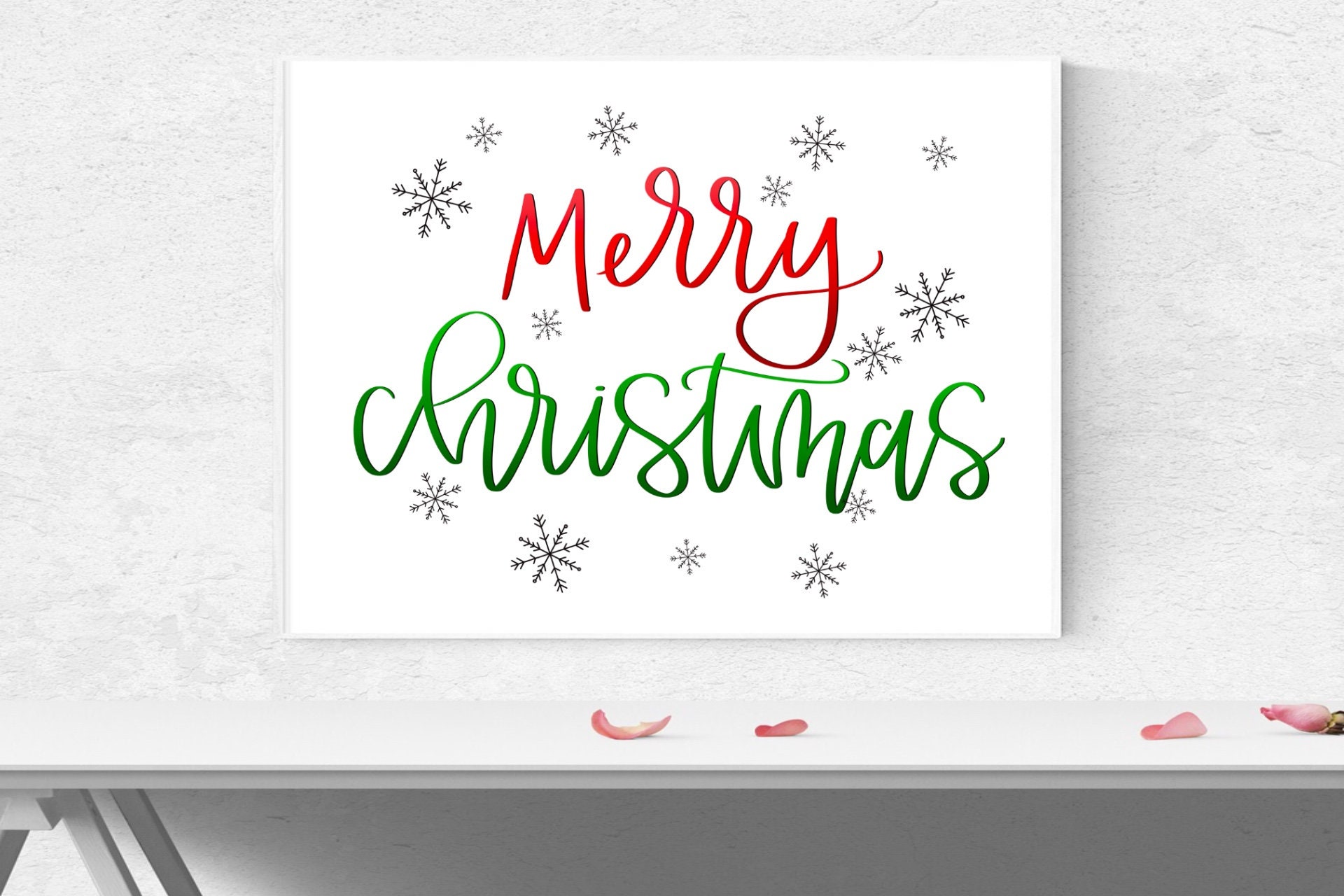 Merry Christmas Printable Wall Art Christmas Decor Merry - Etsy