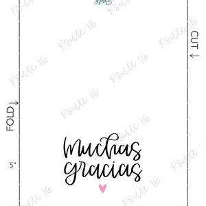 Printable Muchas Gracias Card, Instant Download Thank You Card ...
