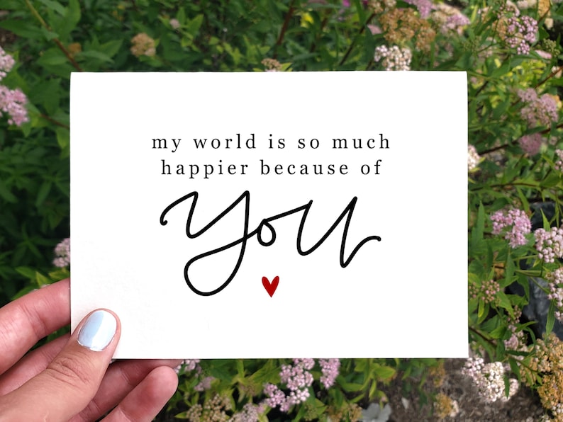 Printable My World is so Much Happier Card, Valentines Card, Card for ...
