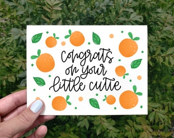 Printable Congrats On Your Little Cutie Card, Minimalist Baby Shower Card, New Mom Card, New Baby Congratulations Card, Pregnancy Gift