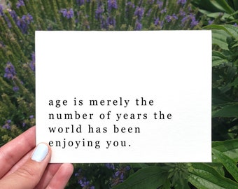 Age Is Merely A Number Printable Funny Birthday Card, Mom Birthday Card, Hilarious Birthday Card For Him, For Her, BFF Bday Card, Dad Bday