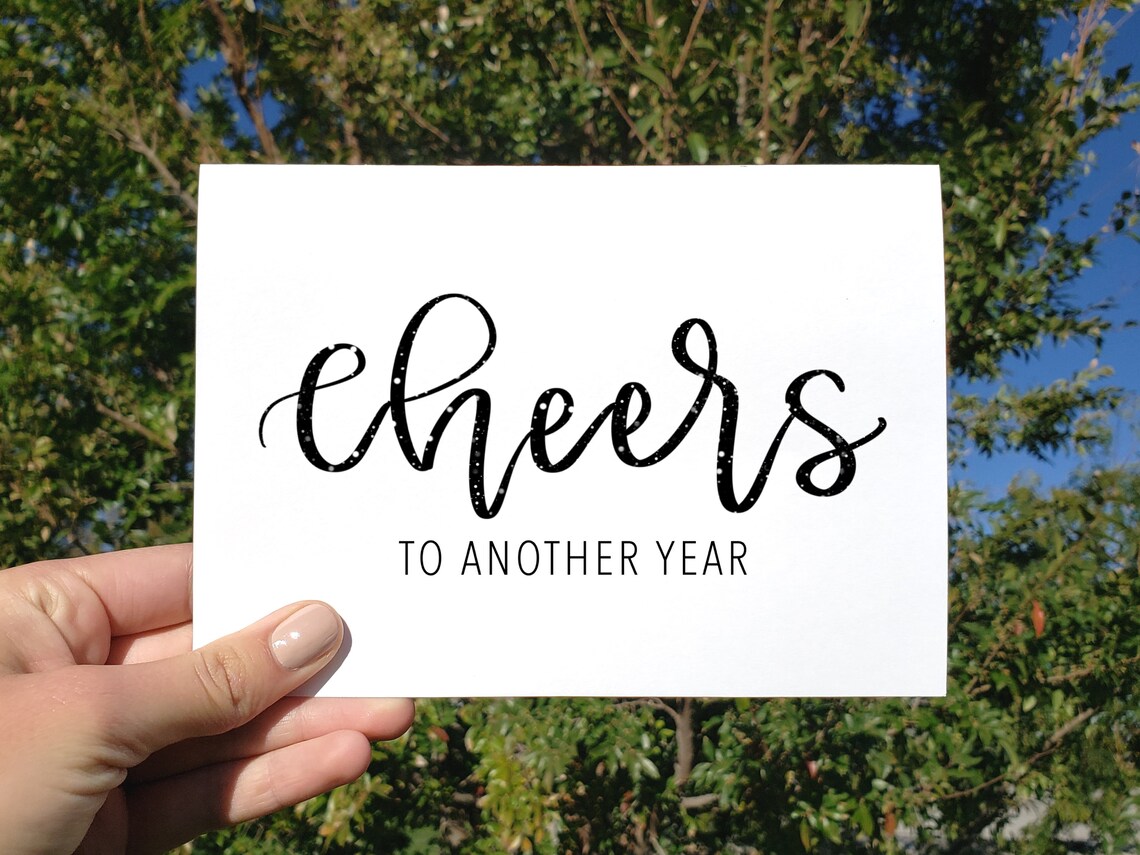 Cheers to Another Year Card New Years Card Printable | Etsy