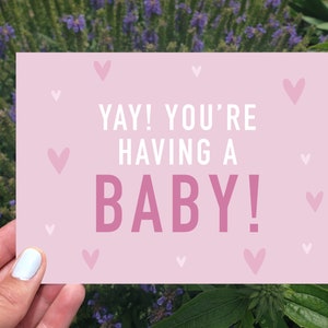 Juhu, du hast eine Baby Karte, süße Baby-Dusche Karte, Karte für neue Mama, Karte für neues Baby, Schwangerschaft Geschenk, Karte für Baby Mädchen