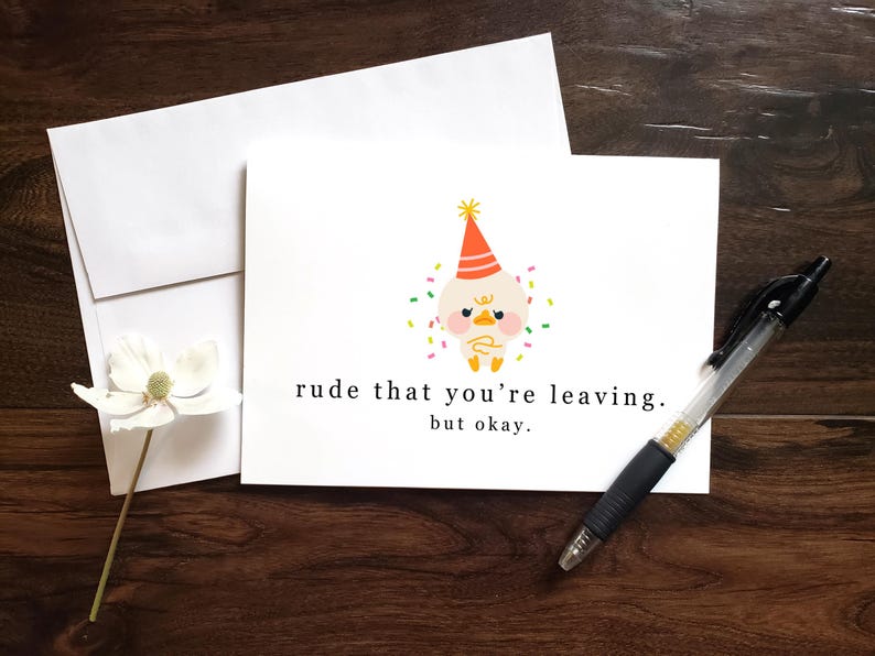 Printable Funny Congrats Card, Rude That You're Leaving Card, Coworker Card, Going Away Gift, Congrats New Job Card, Funny Retirement Card image 2
