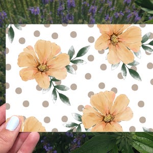 Carte imprimable fleurs orange, cartes toutes occasions, carte florale vierge, carte de condoléances, carte pense à vous, cartes de remerciement 5 x 7, sympathie