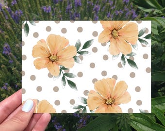 Printable Orange Flowers Card, All Occasion Cards, Blank Floral Card, Condolence Card, Thinking Of You Card, 5x7 Thank You Cards, Sympathy